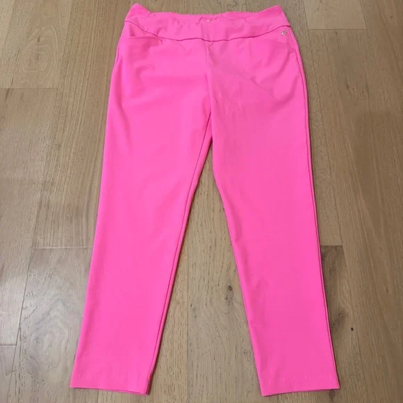 Lilly Pulitzer Luxletic Bright Pink Pull On Stretch Pants 14 - Picture 10 of 11